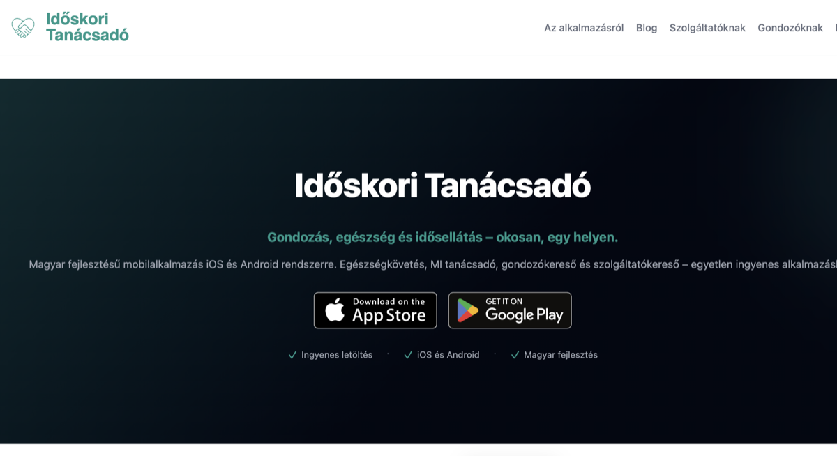 Screenshot of the idoskoritanacsado.hu homepage